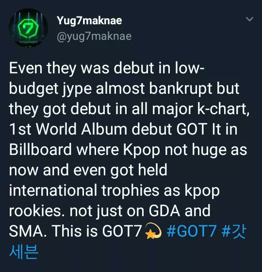 _baaze's tweet photo. GOT7 paved the way since their debut. Period.
#GOT7 #갓세븐 @GOT7Official https://t.co/nh0Q6NRamN