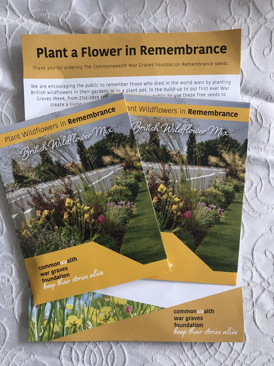 My wildflower seeds have arrived from @CWGC! I’ll be planting mine in Remembrance ready for #WarGravesWeek in May 🌼🌸🌺