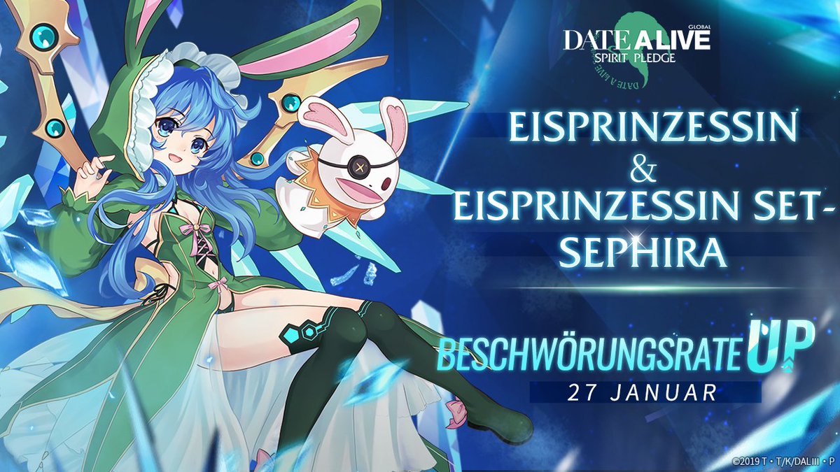 📢Server ist offen!

Eisprinzessin Yoshino und ihre Set Sephira jetzt erhältlich!

Loggt sofort ein und versucht mal!

#DateALive #SpiritPledge #Yoshino #Eisprinzessin