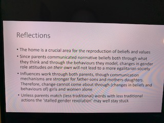 Anne_McMunn's tweet image. Important work from @PlattLucinda showing intergenerational transmission of gender attitudes and behaviour. Parental gender &apos;doing&apos; and &apos;saying&apos; both linked with children&apos;s behaviour in adulthood. @usociety #insightslaunch  academic.oup.com/esr/article-ab…
