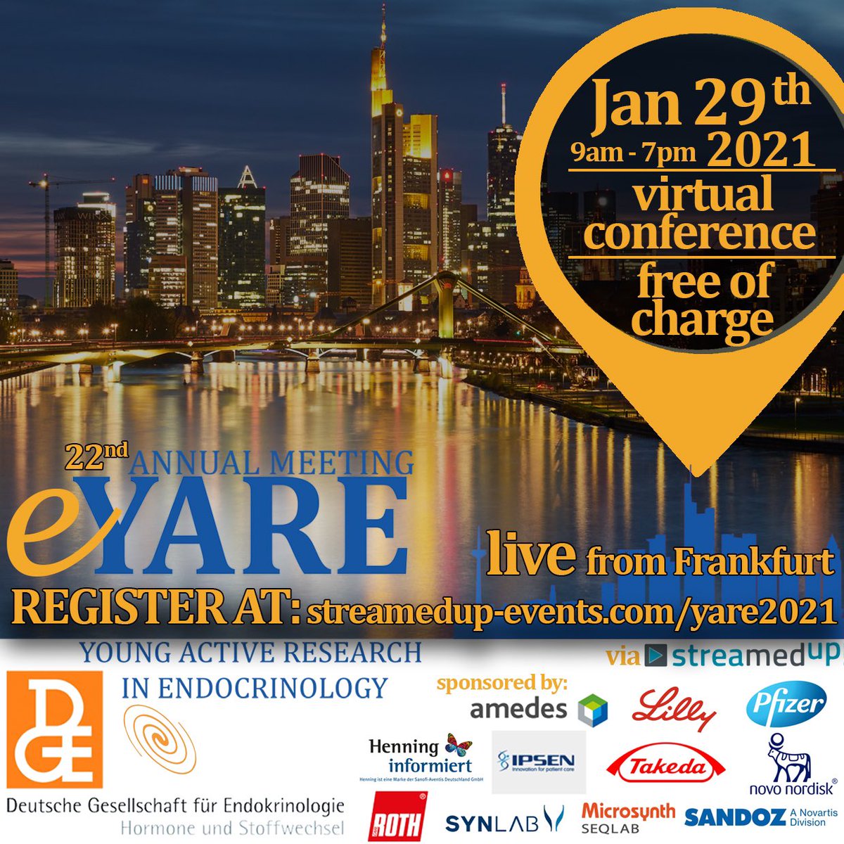 Last chance to register for our online annual meeting on friday. <a href="/DG_Endo/">Deutsche Gesellschaft für Endokrinologie</a> <a href="/YARE_Endo/">Young Active Research in Endocrinology - #eXit!</a> <a href="/dgimev/">DGIM</a> #followthelink #endocrinology