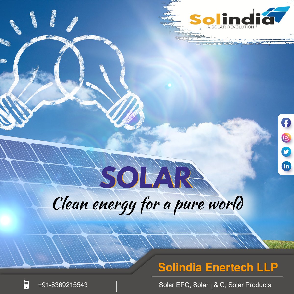 SolIndia6's tweet photo. Solindia Provide best Solar Services, Go Solar &amp; eliminate electricity bill , Offer Long term saving &amp; Environment friendly.✅
☎️Contact us :- 8369215543
#SolarPower #Solindia #SolarPanel #BestServices #EcoFriendly #CleanEnergy #SolarEPC #SolarProducts #Energy #Environment https://t.co/0tV4w63jmd