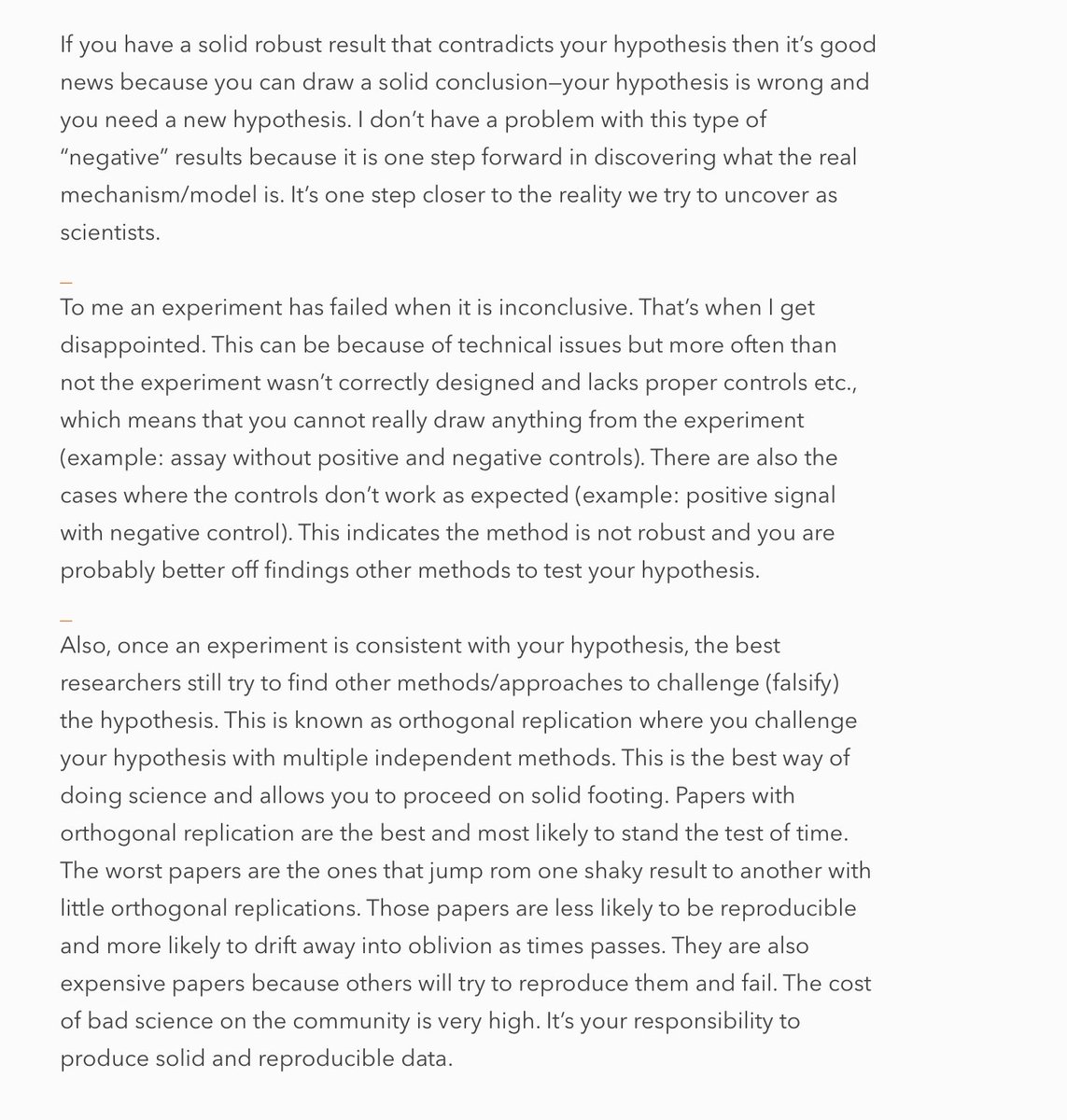 This question came up after the student workshop yesterday “how to deal with negative results in the lab?”

My answer, first define what a negative result is...