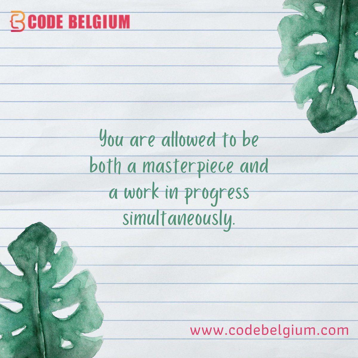 CodeBelgium's tweet image. You are allowed to be both a masterpiece and a work in progress simultaneously.

Join Remote Software Engineering Program
Visit: codebelgium.com
#programmimg #fullstackdeveloper #webdeveloper #softwareengineer #softwaredeveloper #fullstck #frontenddev #coding
#codebelgium