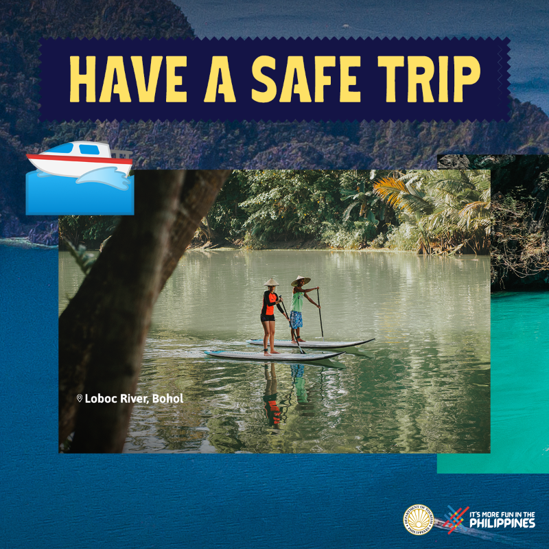 TourismPHL's tweet photo. Have a safe trip ahead! Many PH destinations have already reopened with health and safety protocols in place. Bookmark our website for the latest travel advisories! #SafeTripPH