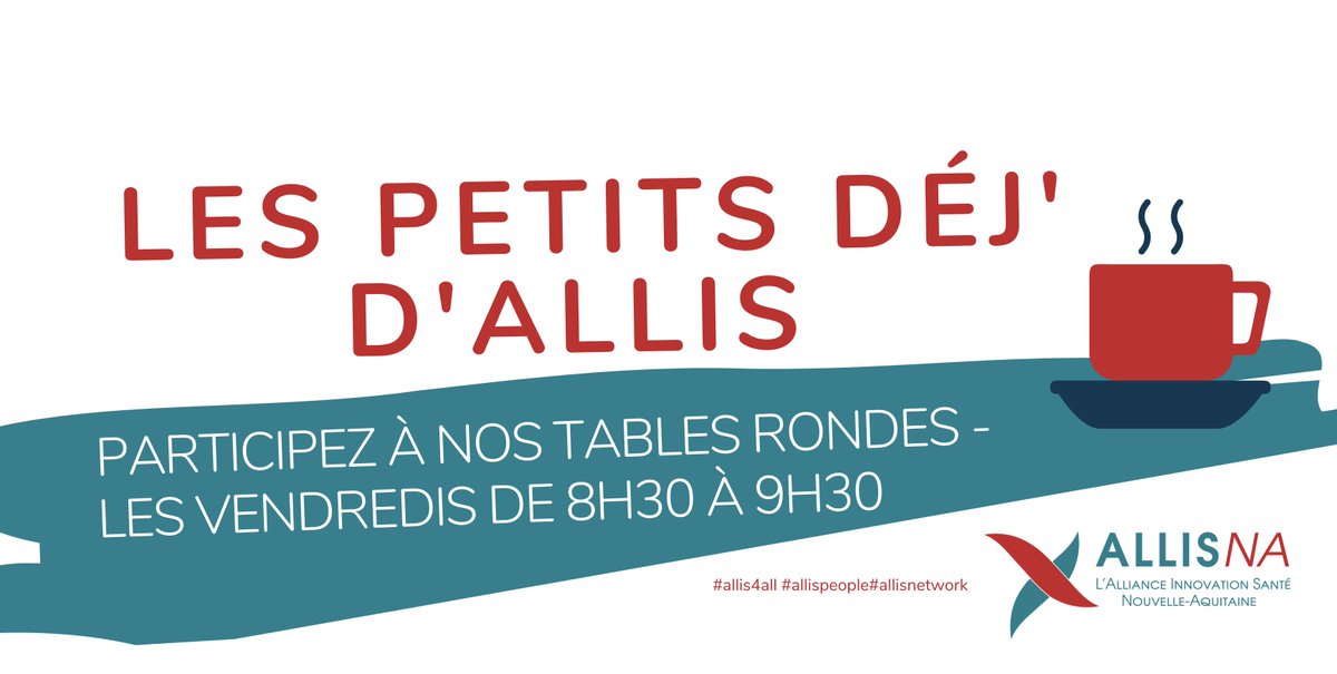 On vous donne RDV pour les Petits Déj' d'Allis vendredi 29/01 ! Un☕️, un🥐et 1h de réseautage informel autour de vos activités et de la #Santé en 
<a href="/NvelleAquitaine/">Nouvelle-Aquitaine</a>
 
➡️Pour vous inscrire : forms.gle/tTAMcNZMQuZP4g……… 

Votre Team Allis-NA.
#allis4all #allispeople #allisnetwork