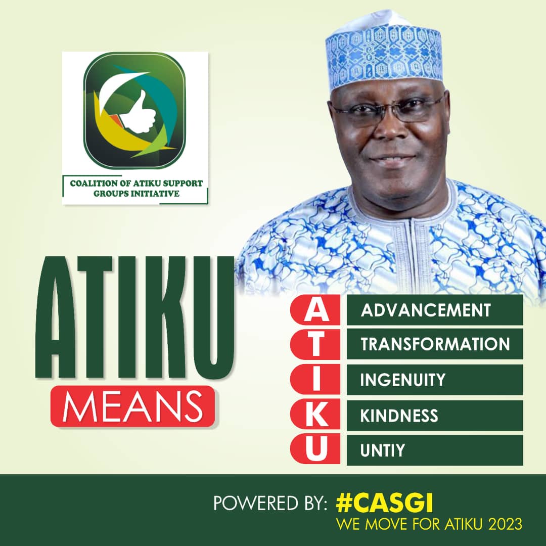 obinnaokorie1's tweet photo. #CASGI and #Atikukawai leads others follow in @atiku 2023. Who no know go know we are #CASGITIES we move for Atiku https://t.co/9ABnh7FnlS