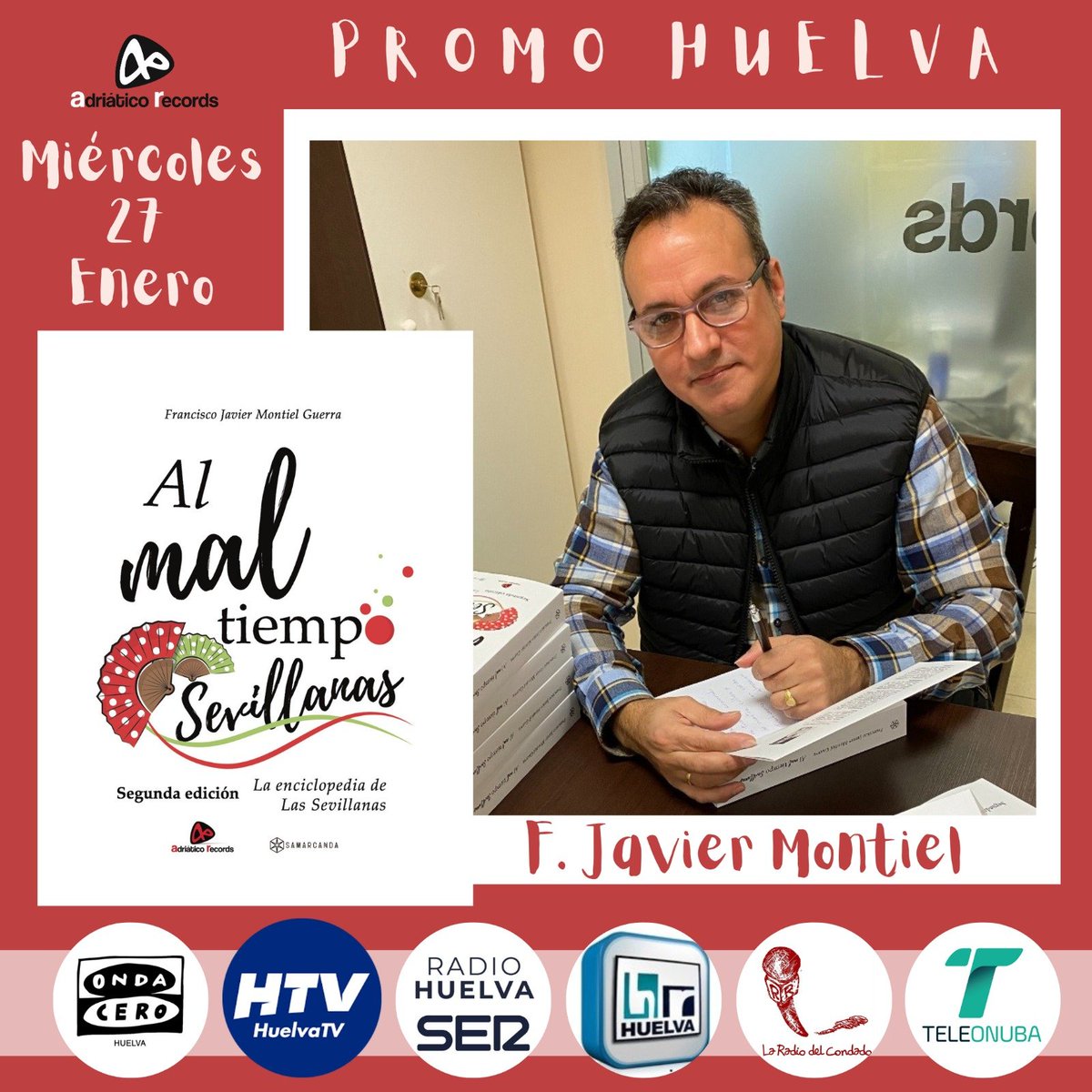 Hoy miércoles estaremos de promoción por Huelva del libro ⛈️🎸🎼💃🕺2️⃣