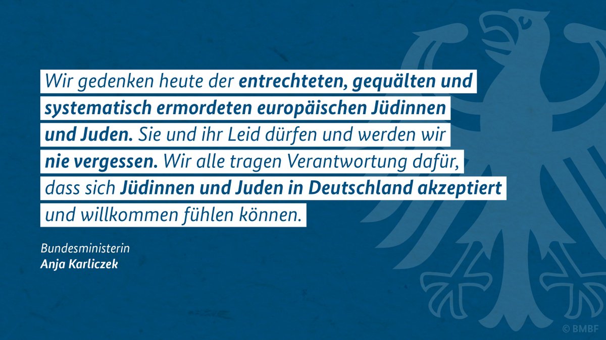 Heute vor 75 Jahren wurde das Konzentrationslager #Auschwitz befreit. Bundesbildungsministerin Anja #Karliczek setzt sich ein für Weltoffenheit und gegen #Antisemitismus. #niewieder #HolocaustRemembranceDay🕯️#Holocaust