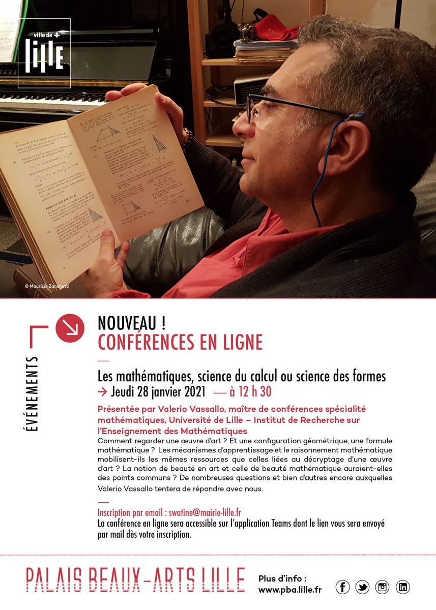 LES MATHS En SCENE #LMES (@lesmathsenscene) on Twitter photo Valerio Vassalo "mathématicien Lillois Propose une #conférence en ligne
Tout un sens avec notre groupe de Travail #Mathématiques et #Arts et aussi notre dispositif #regarddegeometre <a href="/DeRegards/">Regards De Géomètre #Regarddegéomètre #RDG</a> Nous l'avons contacté en septembre 2020 , il sera un soutien fort pour nos activités Valerio Vassalo "mathématicien Lillois Propose une #conférence en ligne
Tout un sens avec notre groupe de Travail #Mathématiques et #Arts et aussi notre dispositif #regarddegeometre <a href="/DeRegards/">Regards De Géomètre #Regarddegéomètre #RDG</a> Nous l'avons contacté en septembre 2020 , il sera un soutien fort pour nos activités