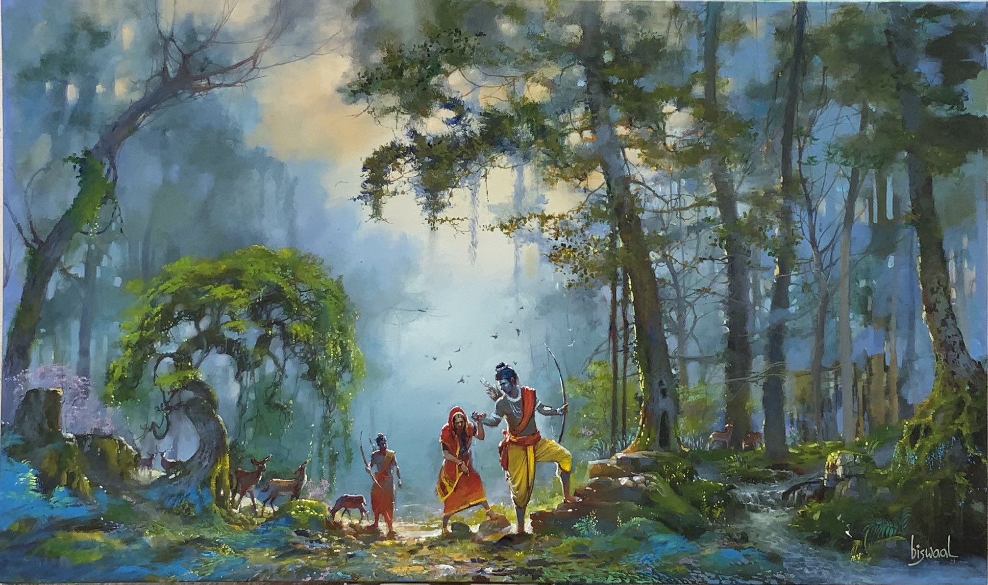 BIJAY BISWAAL on Twitter: "वनवास...VANVAS ..ACRYLIC ON CANVAS size 50x30  inches #painting #art #Ramayan #RamMandirNidhiSamarpan #realism  #acrylicpainting #biswaalart #forest #NaturePhotography #hindugod Looking  at vanvas with a different ...