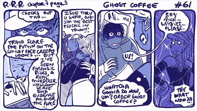 #rodneyRrodney chapter 7 page 3 : Ghost coffee. strip 61 👻☕️ 