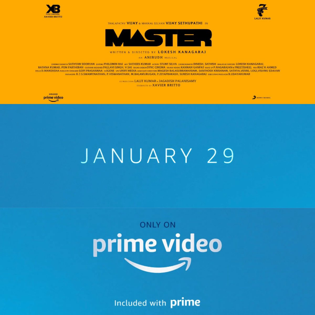 VisualDrops_'s tweet photo. #Master movie is on Jan 29th in #AmazonPrime 🔥
#VisualDrops #MasterFilm #MasteronPrime #MasterOtt #MasterOnJan29th #Vijay #VijayTheMaster #ThalapathyVijay #VijaySethupathi #VijaySethupathy #MalavikaMohanan #andreajeremiah #LokeshKanagaraj #PrimeVideo #Amazon #AmazonPrimeVideo https://t.co/1DA4pKfQH2