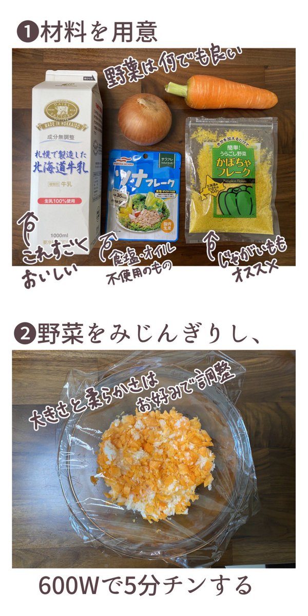 ポジ子 1y とりあえず野菜切ってチンしてツナと牛乳入れてチンして大望の野菜フレーク混ぜたらシチューっぽくなります 野菜フレークはジャガイモの方がオススメです ストック無くなったのでかぼちゃで作った 離乳食めんどくさい協会 離乳食中期 ポジ子 1y とりあえず野菜切ってチンしてツナと牛乳入れてチンして大望の野菜フレーク混ぜたらシチューっぽくなります 野菜フレークはジャガイモの方がオススメです ストック無くなったのでかぼちゃで作った 離乳食めんどくさい協会 離乳食中期