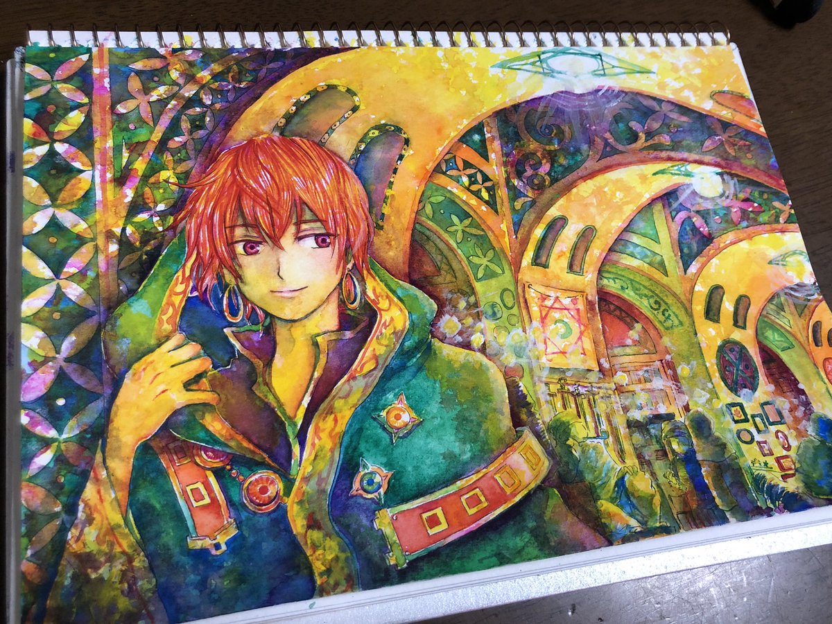 #皆さんラフと完成絵を見せてください
最近のだとこんな感じ。
だいたい目的地はぼんやり決めてるけど途中閃いて変革する事が多いし発見も多くてそれが楽しくて好き。
