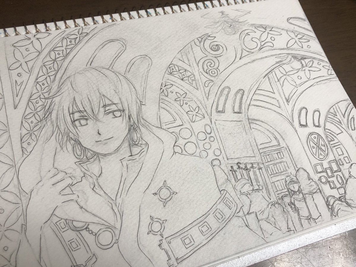 #皆さんラフと完成絵を見せてください
最近のだとこんな感じ。
だいたい目的地はぼんやり決めてるけど途中閃いて変革する事が多いし発見も多くてそれが楽しくて好き。