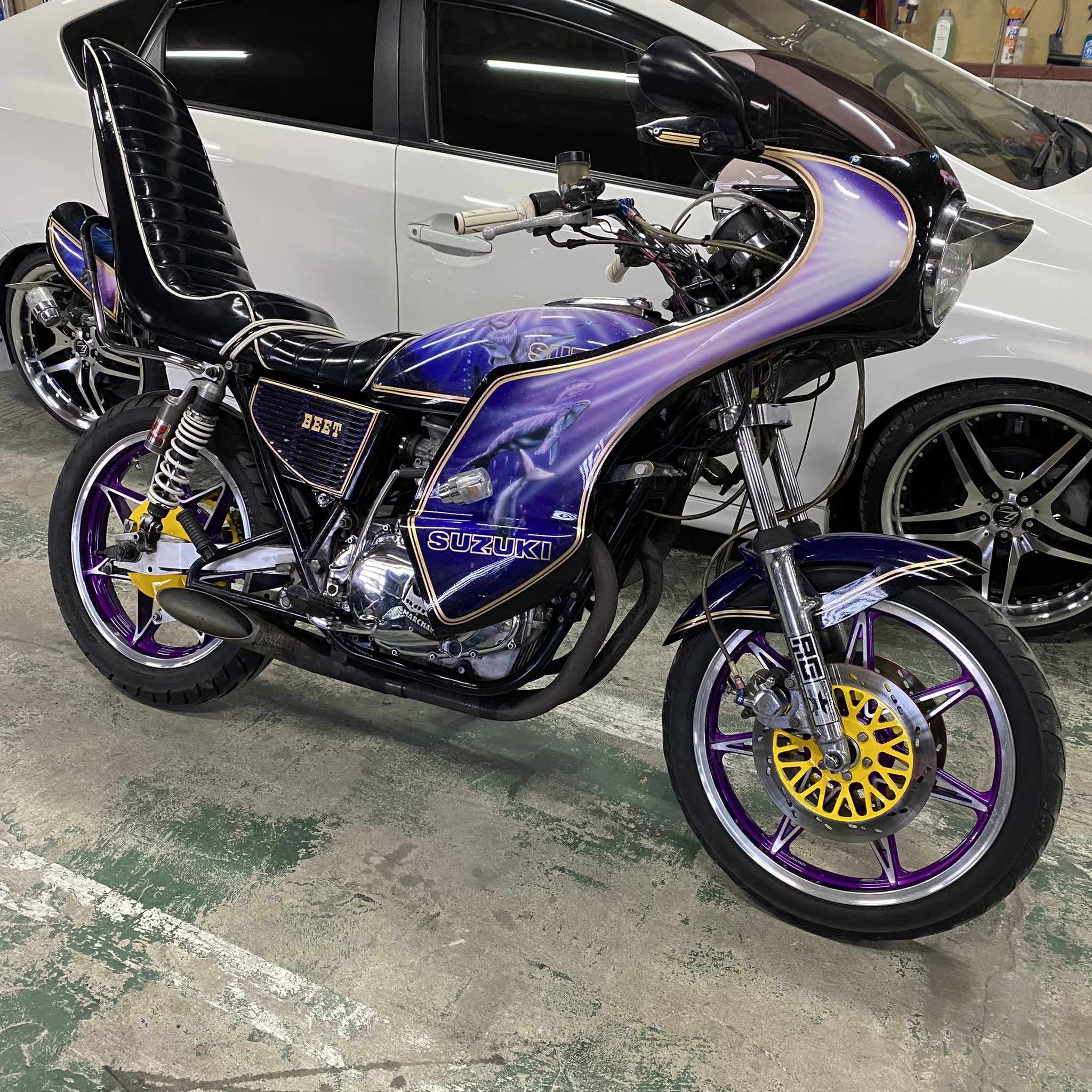 ﾃﾞｨｯｷｰ ハンドル変えたから完成って事で Gs400 国内 450ボア 値打ち物パーツ多数 ラッセン外装 130万円 売ります オートローン可能ですが現金一括払いの方優先でいきます 問い合わせが早い方から順にいきます 詳細は夜に送りますので気になった方dm