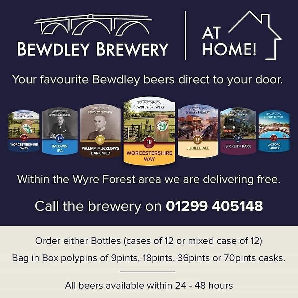 Deliveries are filling up for Thursday and Friday, call 01299 405148 or shop on-line at bewdleybrewery.co.uk/beer