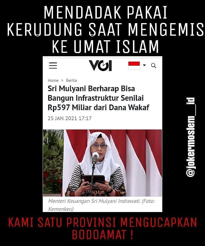 Islam-Phobia digencarkan, tapi ketika kesulitan keuangan, merayu dan memanfaatkan dana ummat, wakaf dan dana haji. Kontradiktif amat sih ..