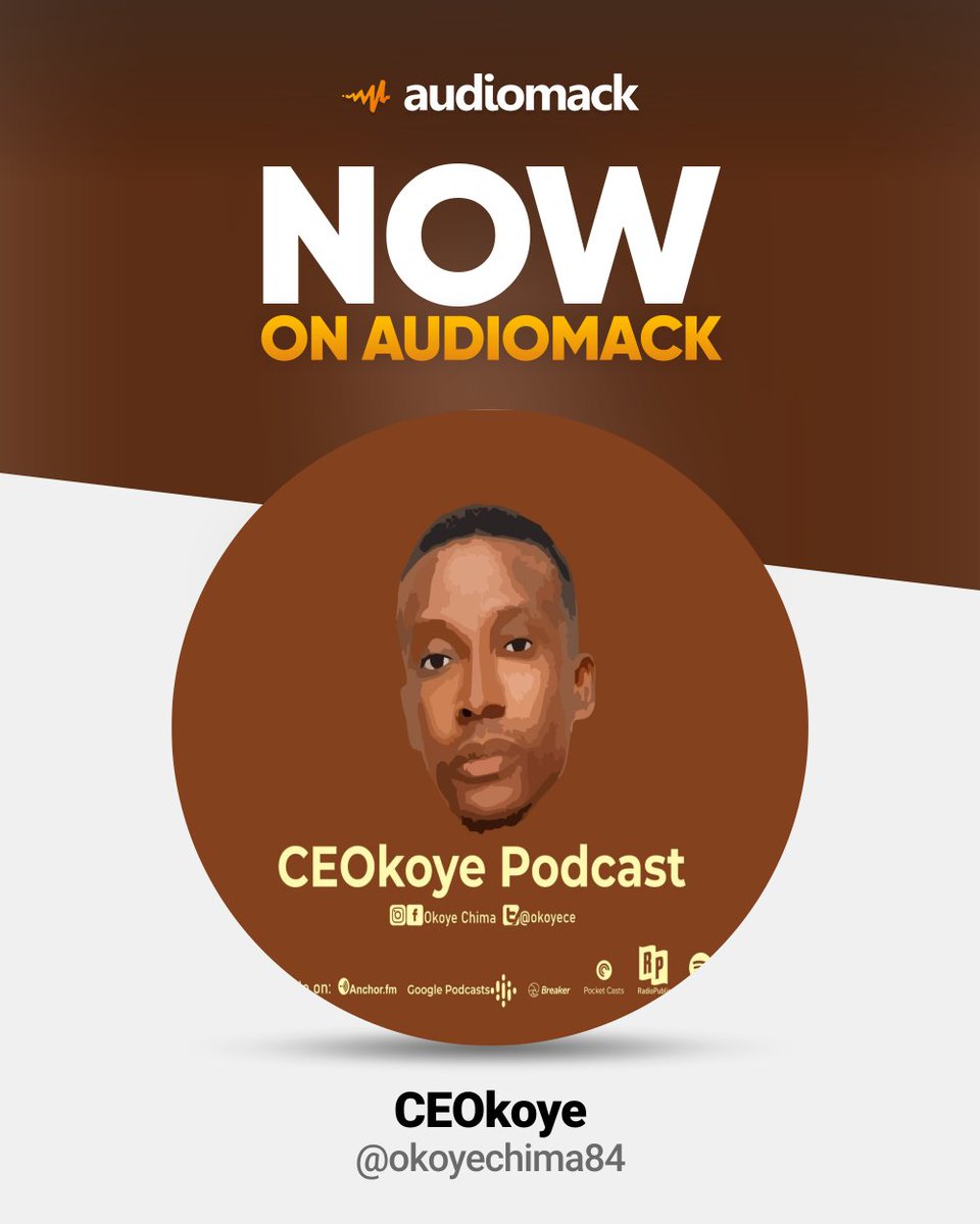 CEOkoye Podcast now on AudioMack...

#CEOkoye #CEOkoyePodcast #CEOkoyeInspires #PodcastersOf9ja #PodcastersWorldwide #AfricanPodcasters #PodcastersHub