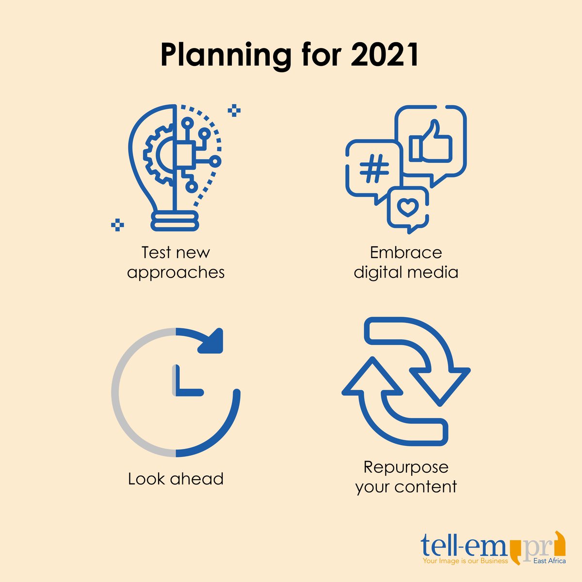 TellemPR's tweet image. Whether your organizations are trying a new tactic or reinforcing a tried-and-true approach, here are some of the trends that should inform your public relations Planning in the year 2021 
#PRlesson #Marketing  #wednesdaythought