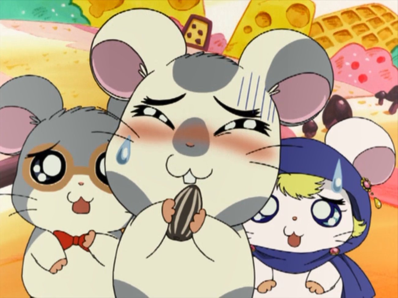 Kpmouse ハム太郎とリボンちゃんは老体を押し付けられてかなりかわいそうな役回り おハムばあさんの身体で息切れするリボンちゃんなんて見たくなかった 笑 勝手にリボンちゃんのキスを賭けていたおハムばあさんは 中身が長老ハムだと知らずに争いに勝利