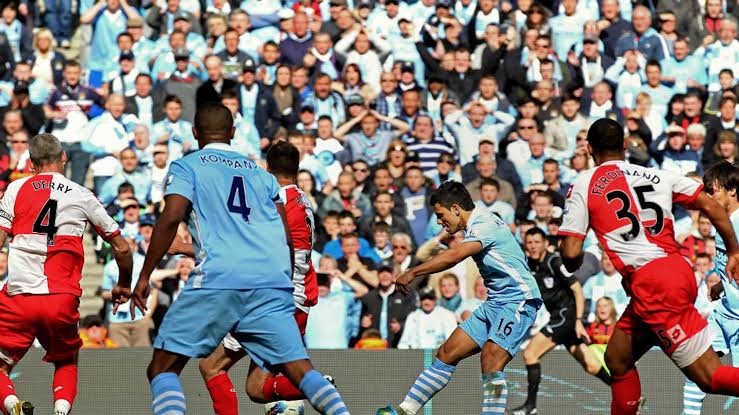 1. Agüero Last Minute Goal Against QPR to Snatch the League Title From Man United. 