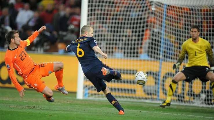 12. Iniesta Last Minute Goal in the 2010 World Cup Against Netherlands to Win Spain The World Cup 