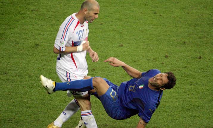 13. How could we forget Zidane's Iconic Last National Game, World Cup Final 2006, He Headbutt Materazzi, Got sent off and lost the world cup to Italy. He sure can't 