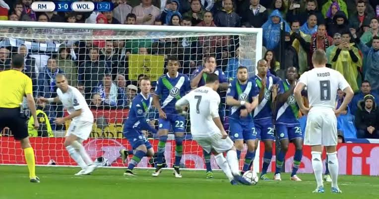 16. Christiano Ronaldo Hattrick Against Wolfsburg to come back from 3 goals down 