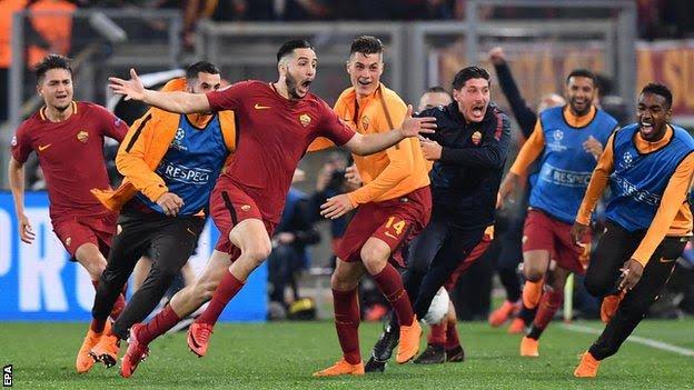 15. Manolas Dramátic Last Grasp Goal Against Barcelona to dump them out of the Champions League... 