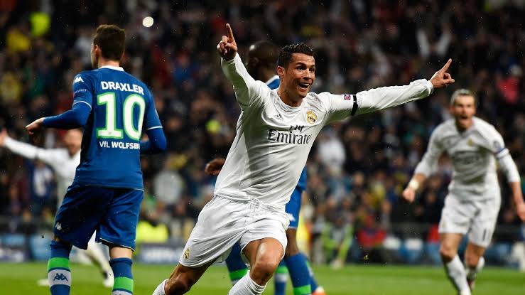 16. Christiano Ronaldo Hattrick Against Wolfsburg to come back from 3 goals down 
