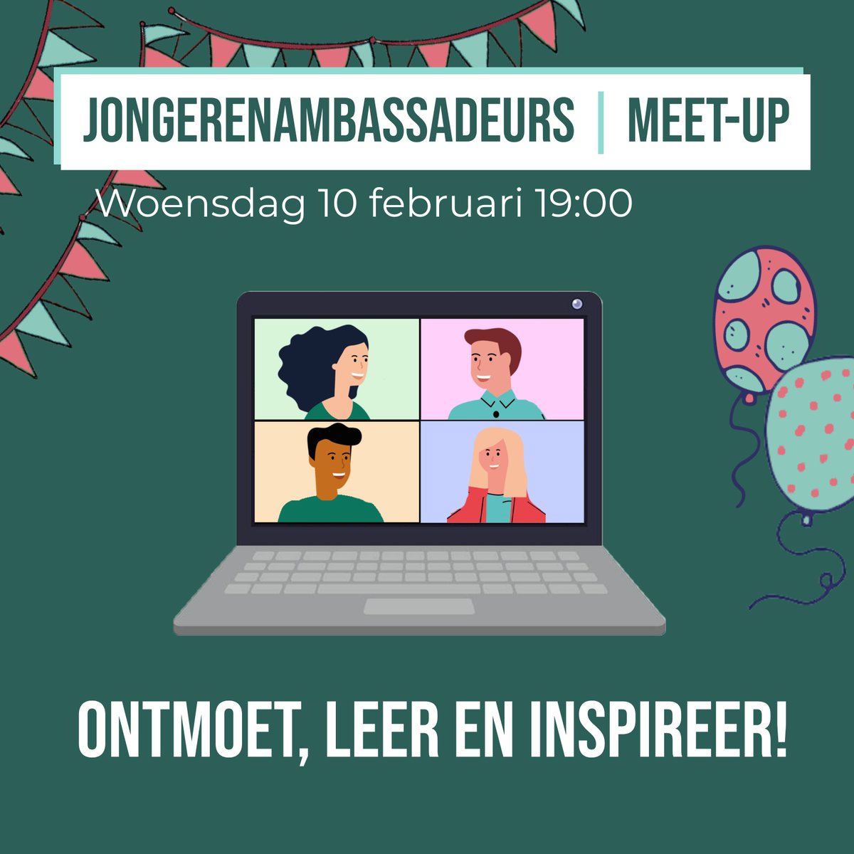 Ons allereerste online event wordt een feit. Samen met jullie gaan bouwen we aan een community van jongeren. Op woensdag 10 februari vindt onze eerste JA meet-up plaats en jij kan erbij zijn! Lees ons nieuwsbericht en meld je aan! >> jongerenambassadeurs.com/ja-meet-up/
#jongeren #onlinevent