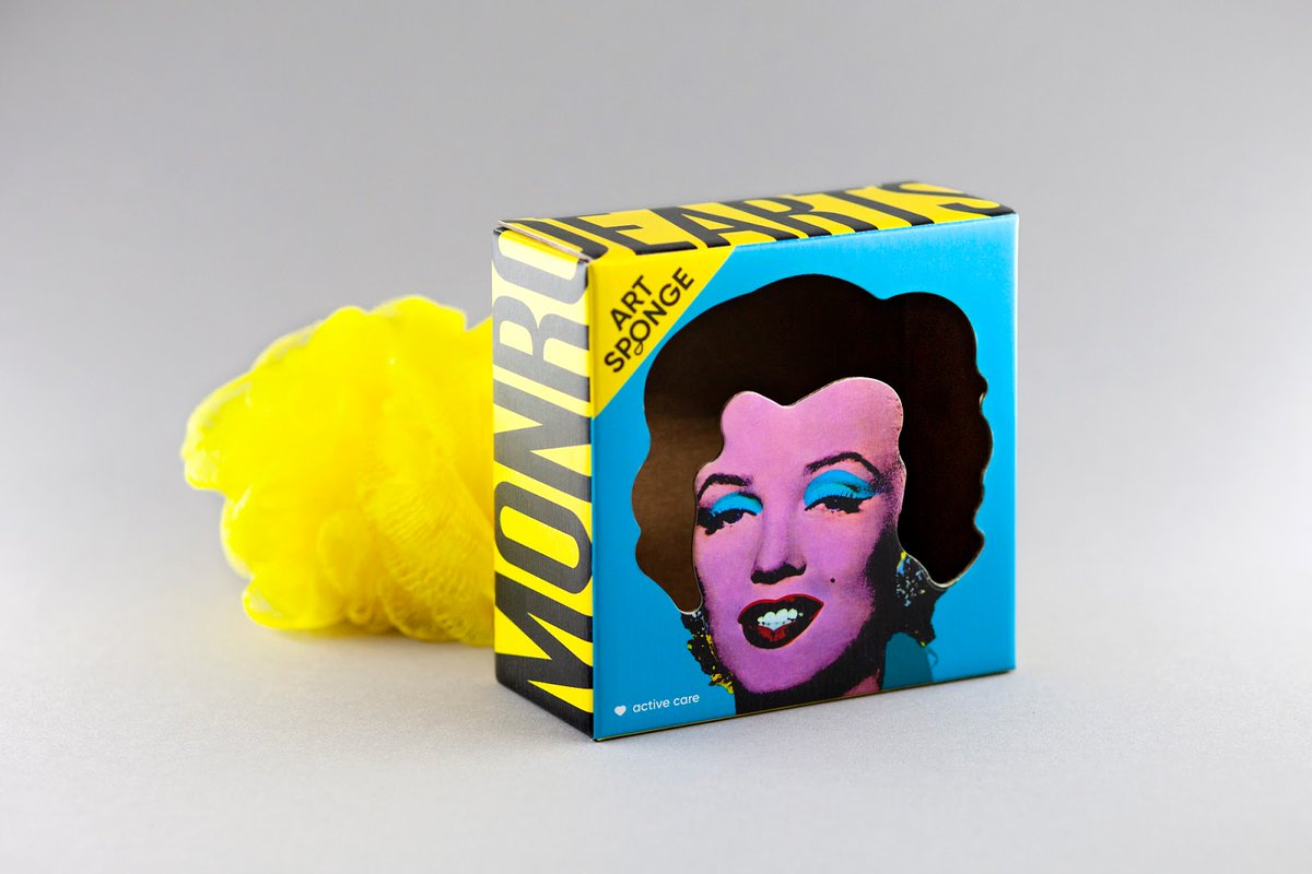 lacriaturacreat's tweet photo. Este packaging de esponjas de baño está inspirado en el retrato de Marilyn Monroe de Andy Warhol >>> https://t.co/2NCtWUxB7q https://t.co/OawRot30hw