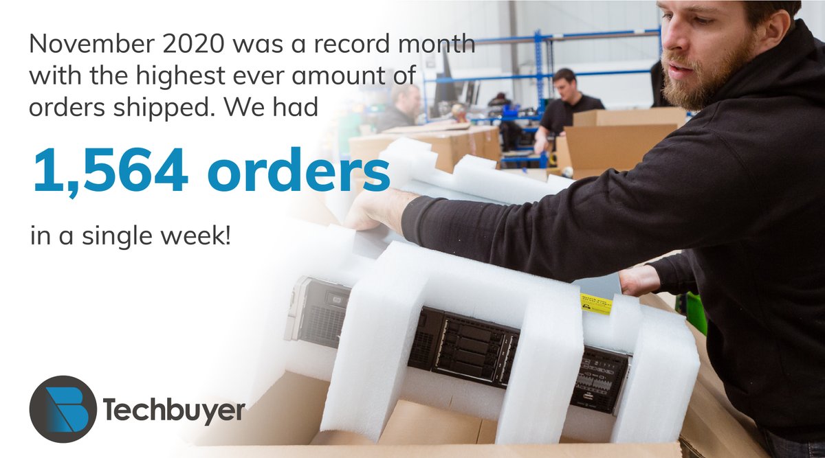 TechbuyerGroup's tweet photo. We're continuing to look back at our 2020 stats and at how many orders we were able to process in a single week!
Let us know how our 5-star team can help you today: https://t.co/tOvUMzrRXi
#2020stats #CustomerService #ITsolutions https://t.co/PX7iDA4xEQ