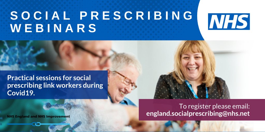 Our next #SocialPrescribing webinar looks at supporting the COVID-19 vaccination programme as a social prescribing #LinkWorker.

A chance to hear real life examples of how link workers can positively contribute as vaccinators.

Wednesday 3 February, 1.30-2.30pm

Request invite ⬇️