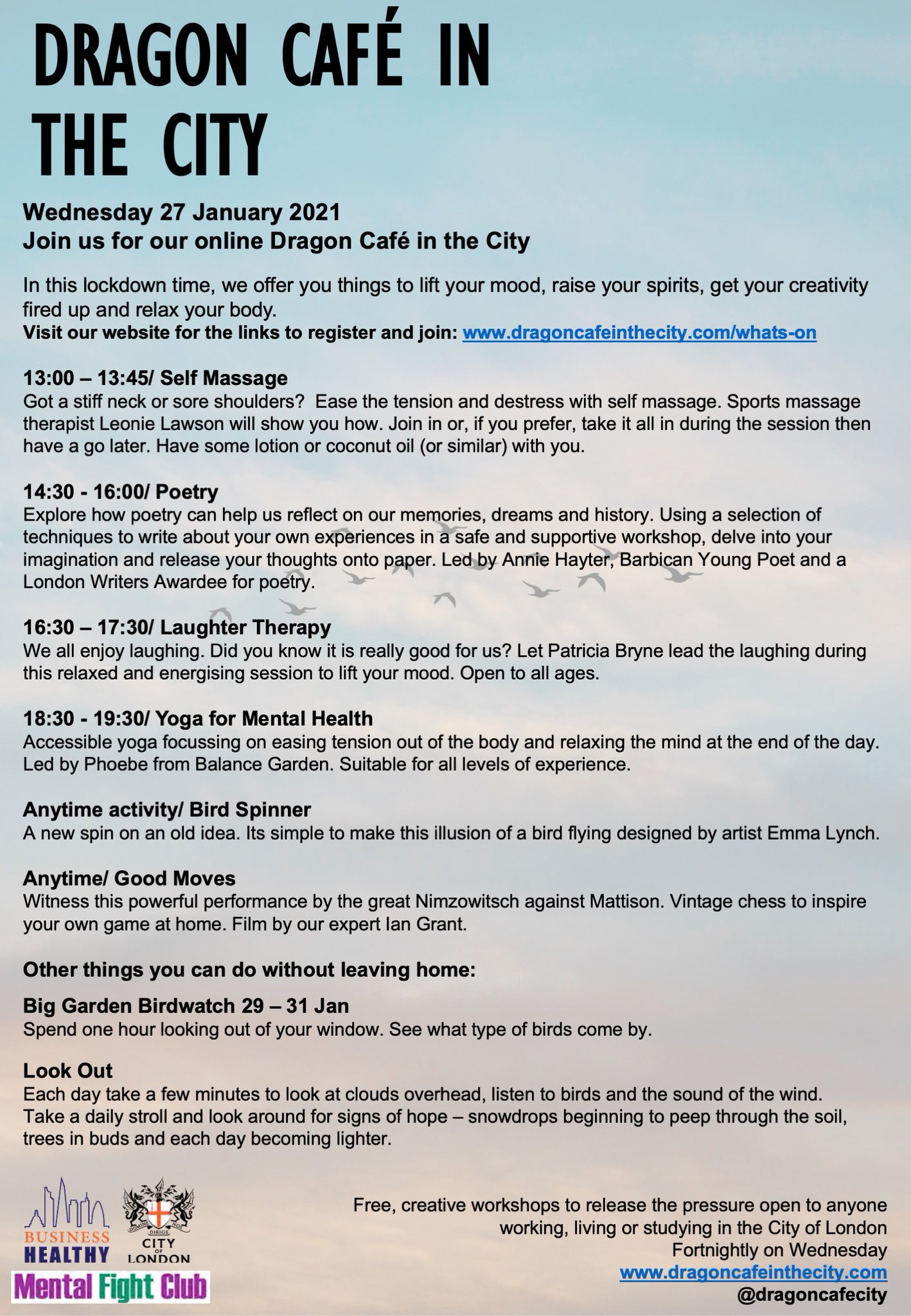 Healthy City On Twitter Join Dragon Cafe In The City This Afternoon Release The Pressure And Try Something New All Activities Are Free Designed To Help You Release The Pressure Laughter