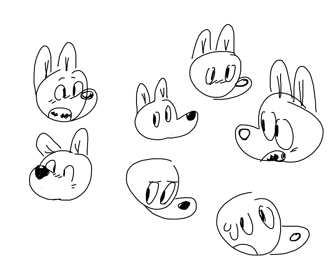 i had a rly bad time today but here is some stuff i did earlier (the pals, goop astronaut, arms, and doggies) 