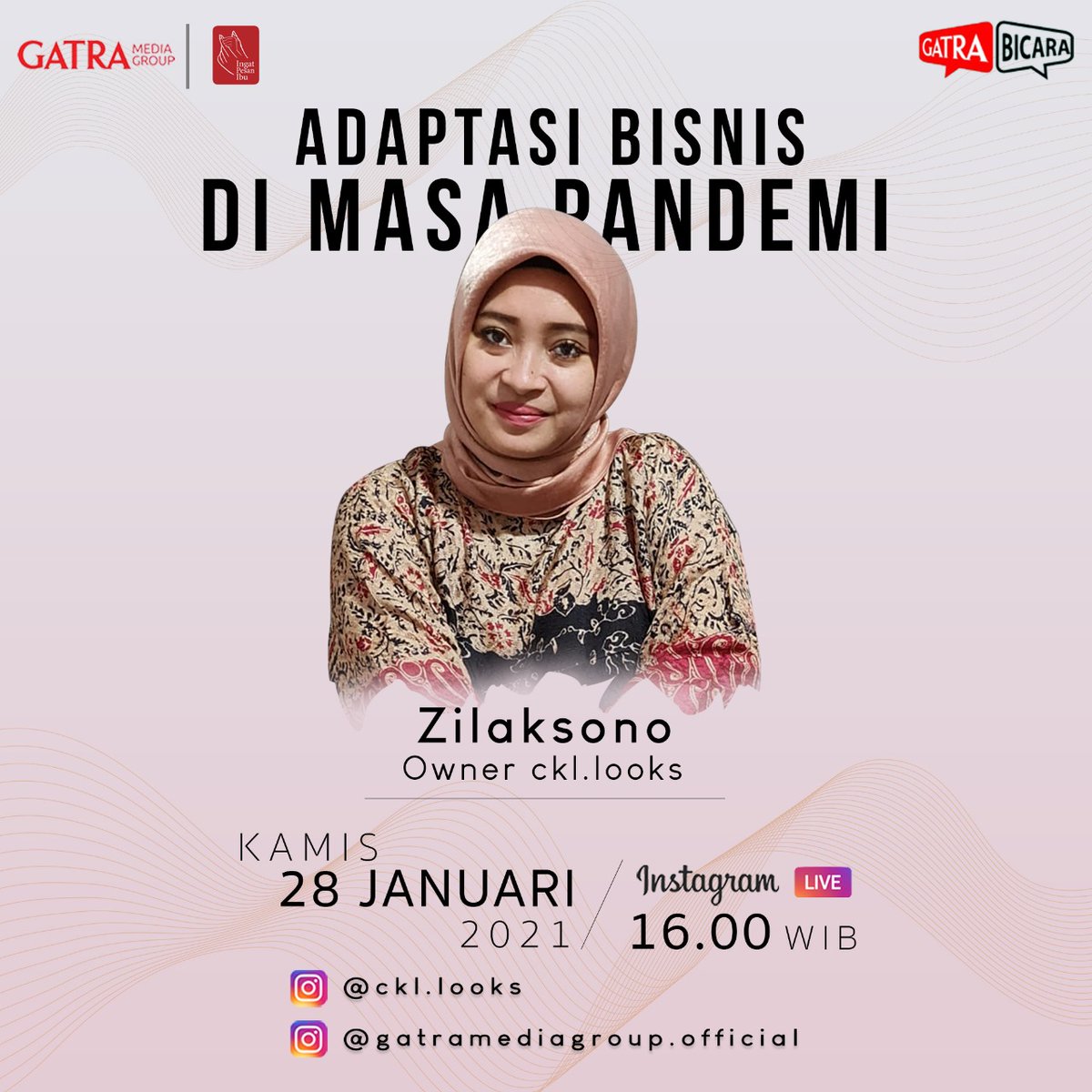 gatrareview's tweet photo. Inspirasi untuk memulai bisnis bisa datang dari mana saja dan kapan saja. Bahkan dalam situasi sulit sekalipun.

Ingin tahu rencana dan strategi apa yang dilakukan Zilaksono dalam mempertahankan bisnisnya di masa pandemi?

Simak selengkapnya besok di Instagram Live!!! https://t.co/uEtk3anKf3
