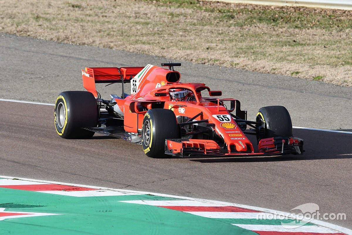 First photos of Carlos Sainz driving a Ferrari F1 car