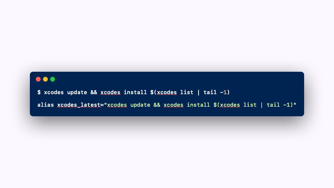 brunowernimont's tweet image. Install the latest availaible Xcode version using `xcodes` CLI #belazy #iosdev #xcode