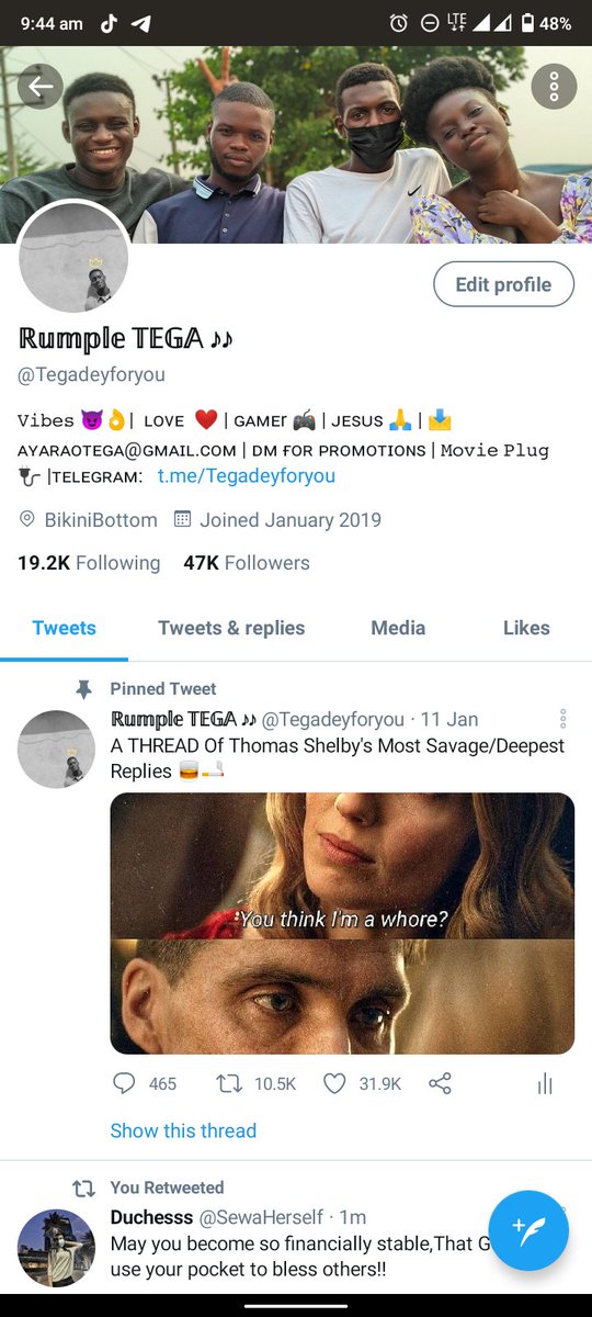 If YOU'RE LOOKING TO PROMOTE YOUR CHANNEL, YOUR SONG OR YOUR BUSINESS FOR AN AFFORDABLE RATE ON TELEGRAM AND TWITTER, SEND ME A DM...