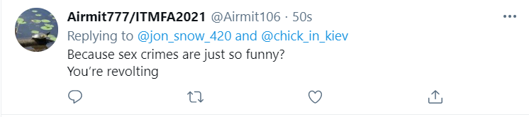 why ask a question then lock your account? the answer is, i'm only joking about murder. i like svu because it's science fiction about a world where sex crimes are taken seriously