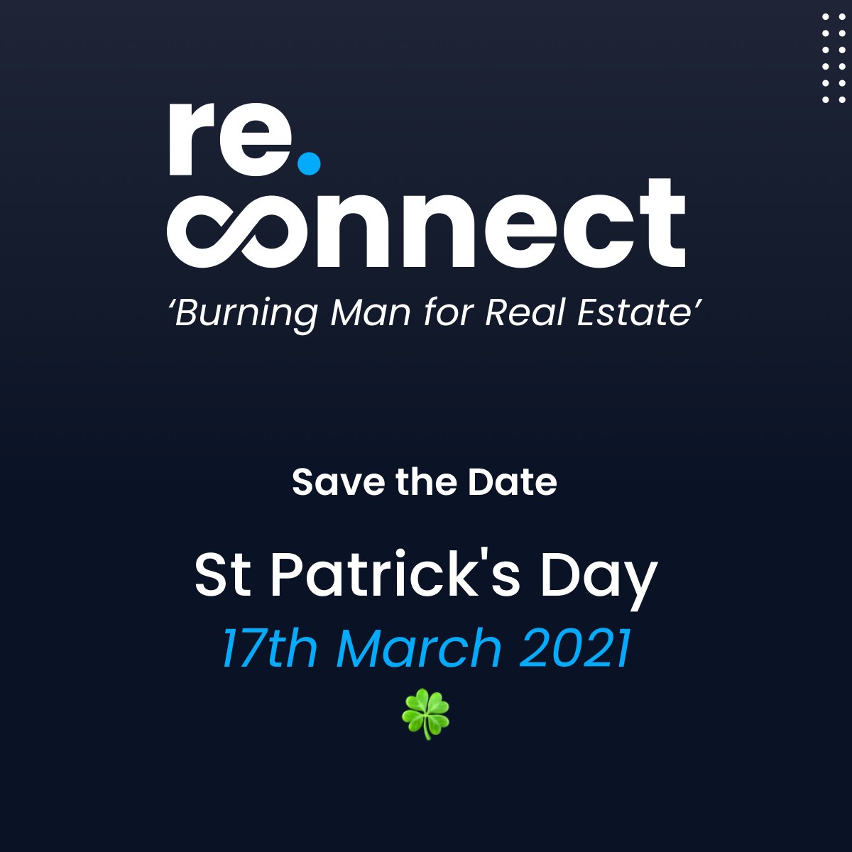 unissu_global's tweet photo. RE:Connect is back this St. Patrick's day ☘️  - 17th March 2021!

After the success of RE:Connect earlier this month (400 sessions broadcast to 3500 people in 20 countries) we’ve decided to do it again!

Explore RE:Connect here - https://t.co/pUAxMQhAOM

#PropTech  #Property https://t.co/x6LSzsSg6Z