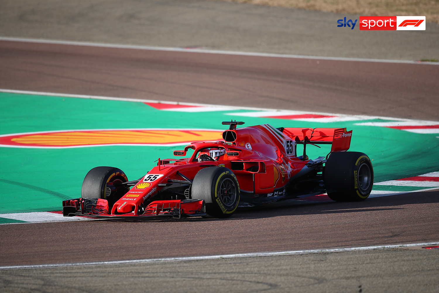 First photos of Carlos Sainz driving a Ferrari F1 car