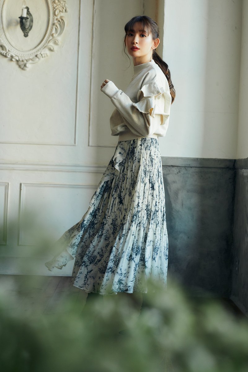 Her lip to / Pleated Chiffon Long Skirt - ロングワンピース