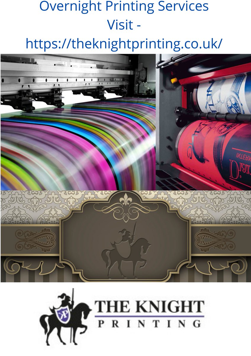 Knight_Printing's tweet image. We are basically well-known for representing and projecting many Printing services in London for customers' convenience. Knight Printing is concerned with providing Overnight Printing and 24/7 Printing Services. #OvernightPrinting #LuxuryPrintingServices
bit.ly/3pp270K