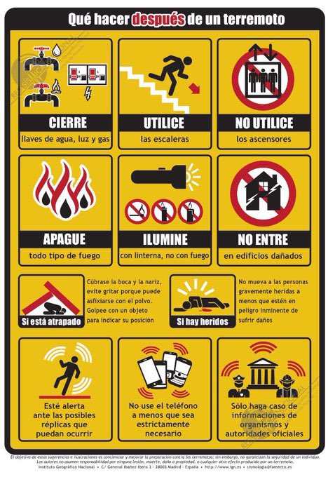 MAPFRE_SantaFe's tweet photo. Buenos días, espero que todos estéis bien, recordar las recomendaciones en caso de Terremoto, principalmente mantener la calma, difícilmente un terremoto se puede prever, hagan caso a las autoridades
#JavierdeMapfre
#Mapfre_SantaFe https://t.co/IVlADjIE4p