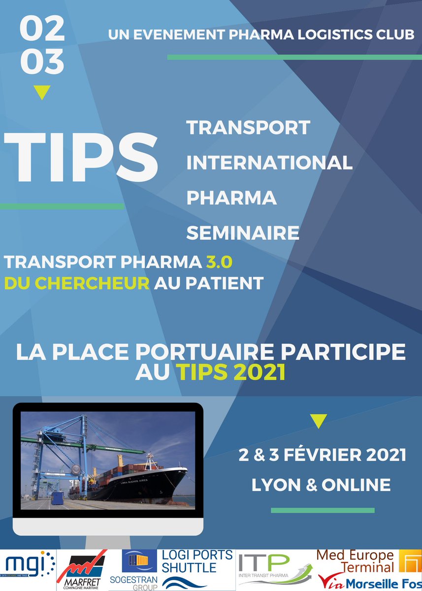 🔔 J-6 #TIPS2021 🔔

Le saviez-vous ?

💊 Le TIPS est le plus grand salon européen de la logistique pharmaceutique. 🏗️

Les acteurs de la place portuaire seront présent cette année au #TIPS2021 organisé par le Pharma Logistics Club (PLC).