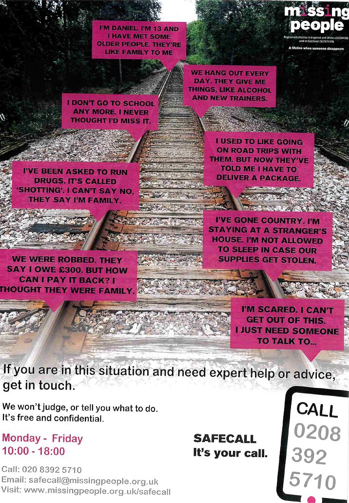 Youth Engagement Officers Across Bromley, Croydon and Sutton work closely with children in crisis. There are partner agencies that also do fantastic work. If you know anyone that could benefit from advise and support without judgement please let them see this post.